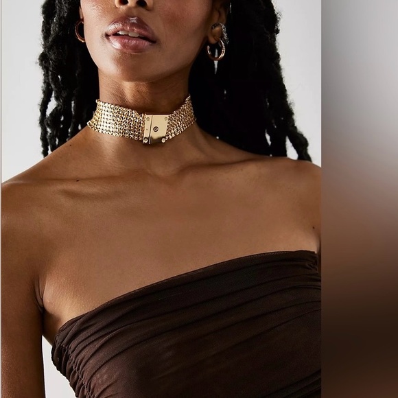 NWOT Free People Magic Choker In Gold - Picture 1 of 3